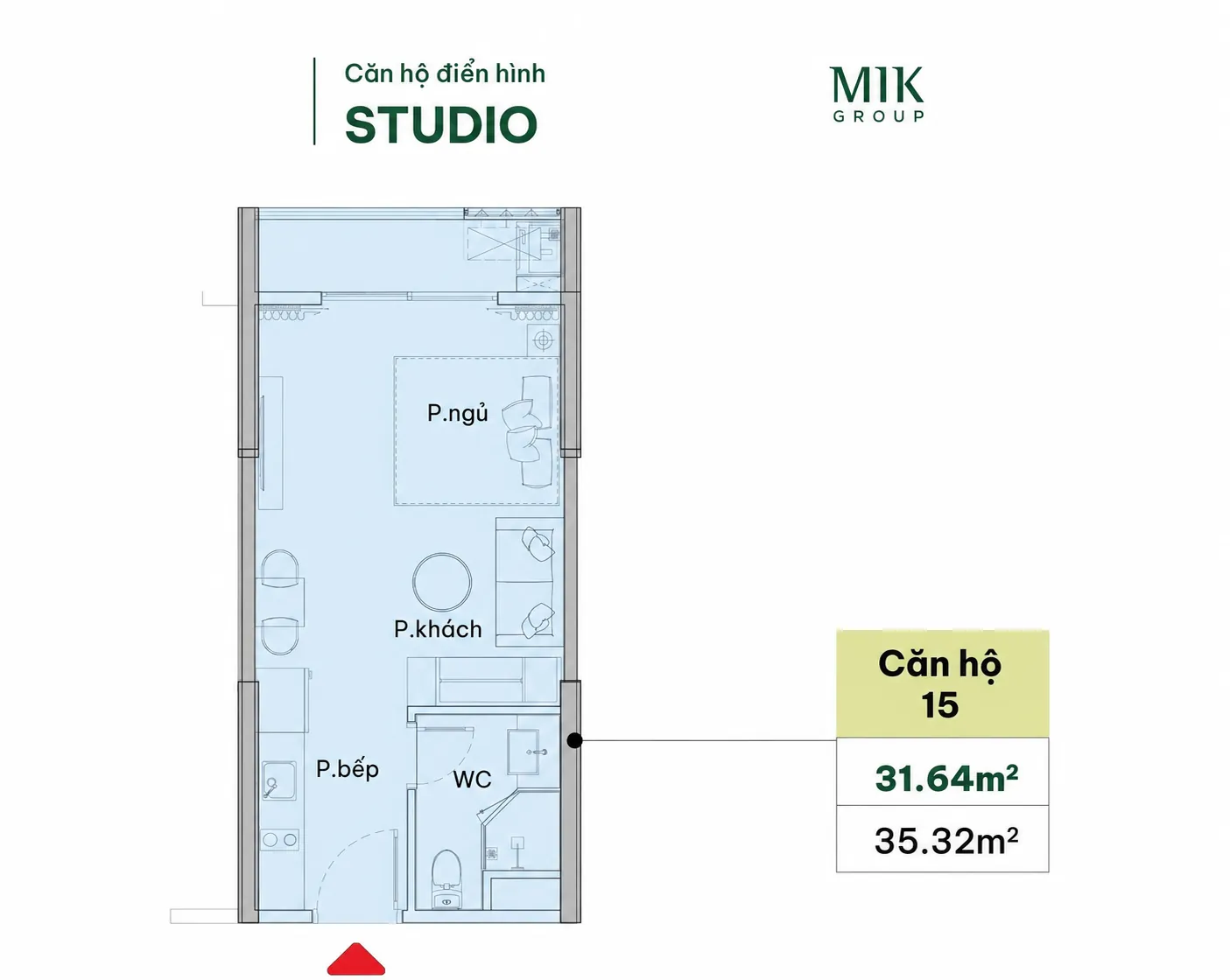Layout thiết kế căn hộ Studio Imperia Royal Island