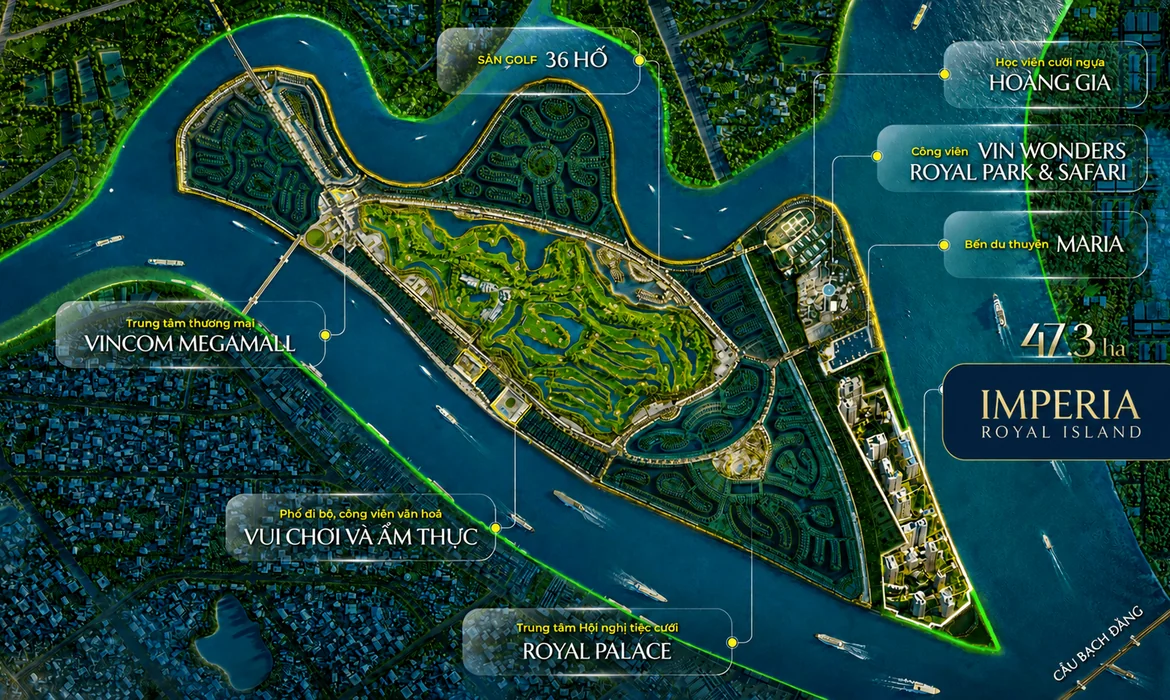Vị trí Imperia Royal Island tọa lạc trên đảo Vũ Yên Hải Phòng